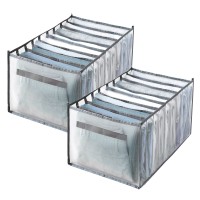 Yotako 3Pcs Kleideraufbewahrung Aus Mesh, 9 Grids Kleiderschrank Kleider Organizer, Faltbare Closet Drawer Organisers, Garderobe Kleidung Veranstalter für Jeans, Kleidung,T-Shirt, BH ,Hosen (Grau)