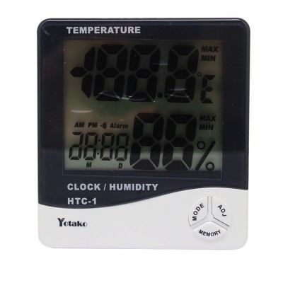 Yotako Indoor Thermometer Humidity Monitor Hygrometer Alarm Clock with LCD displa